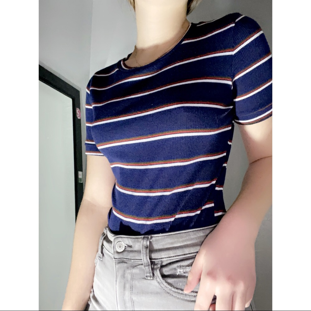 Charlotte Russe navy blue bodysuit. In great condition